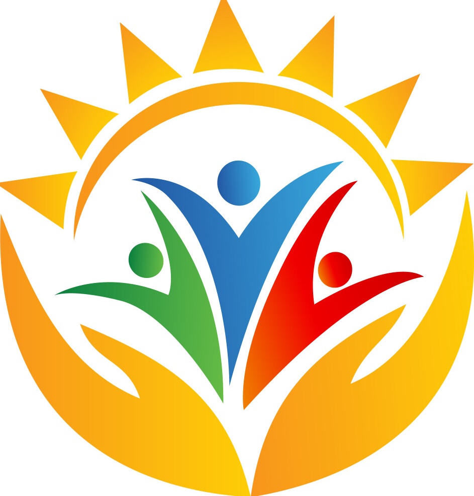 teamwork people hands and sun logo vector 1242049